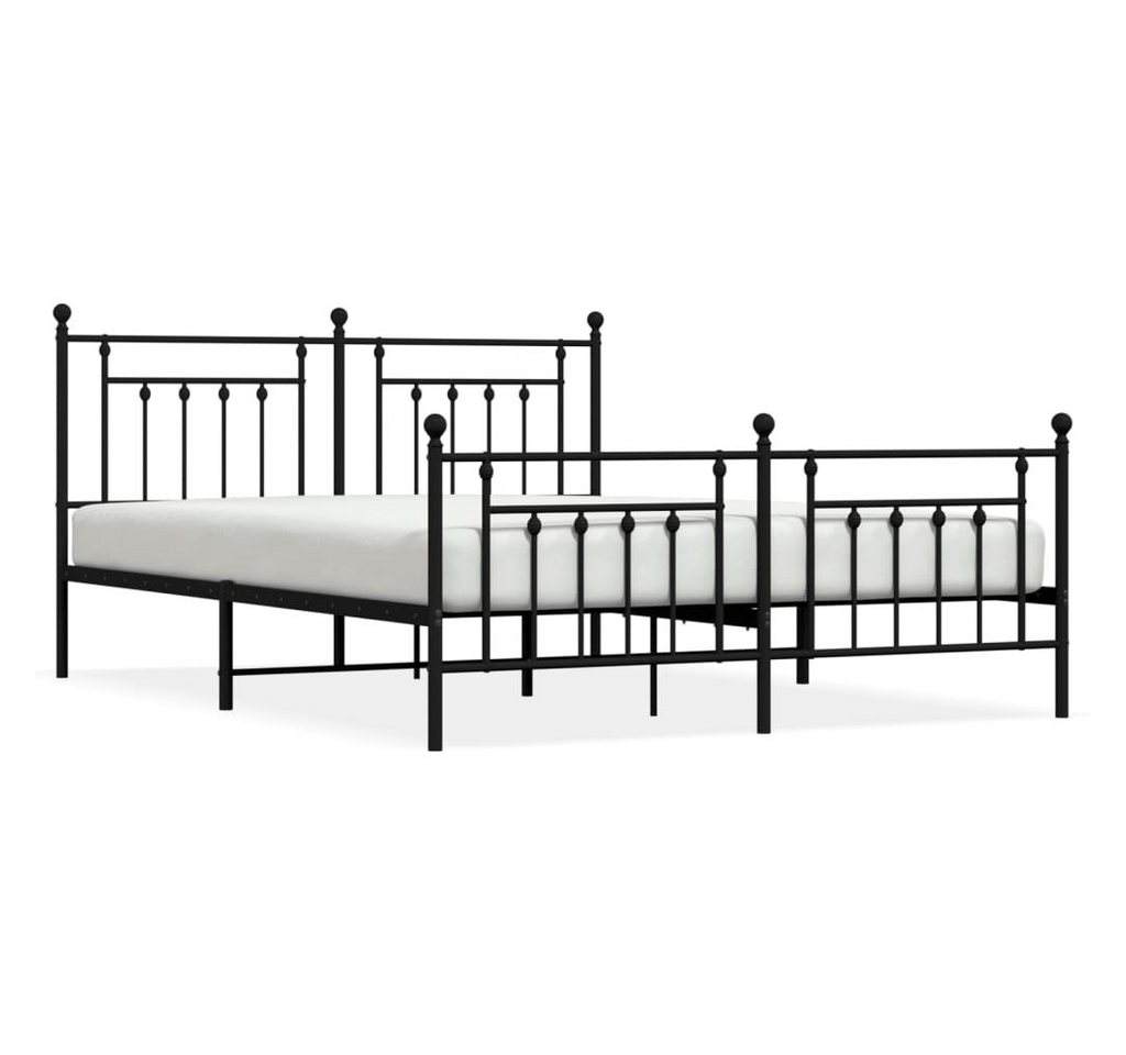 furnicato Bettgestell Metallbett ohne Matratze mit Fußteil Schwarz 160x200 cm von furnicato