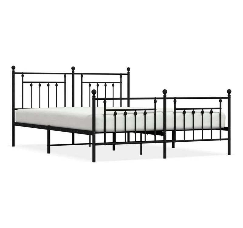 furnicato Bettgestell Metallbett ohne Matratze mit Fußteil Schwarz 160x200 cm von furnicato