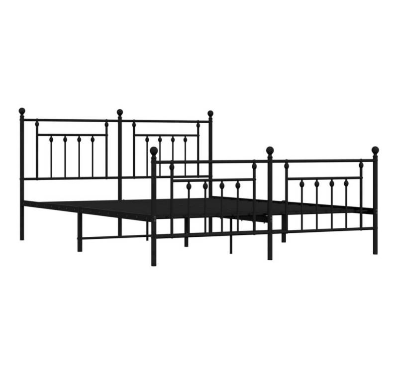 furnicato Bettgestell Metallbett ohne Matratze mit Fußteil Schwarz 180x200 cm von furnicato