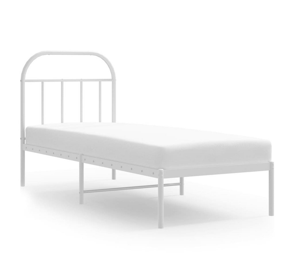 furnicato Bettgestell Metallbett ohne Matratze mit Kopfteil Weiß 75x190 cm furnicato Bettgestell Metallbett ohne Matratze mit Kopfteil Weiß 75x190 cm von furnicato