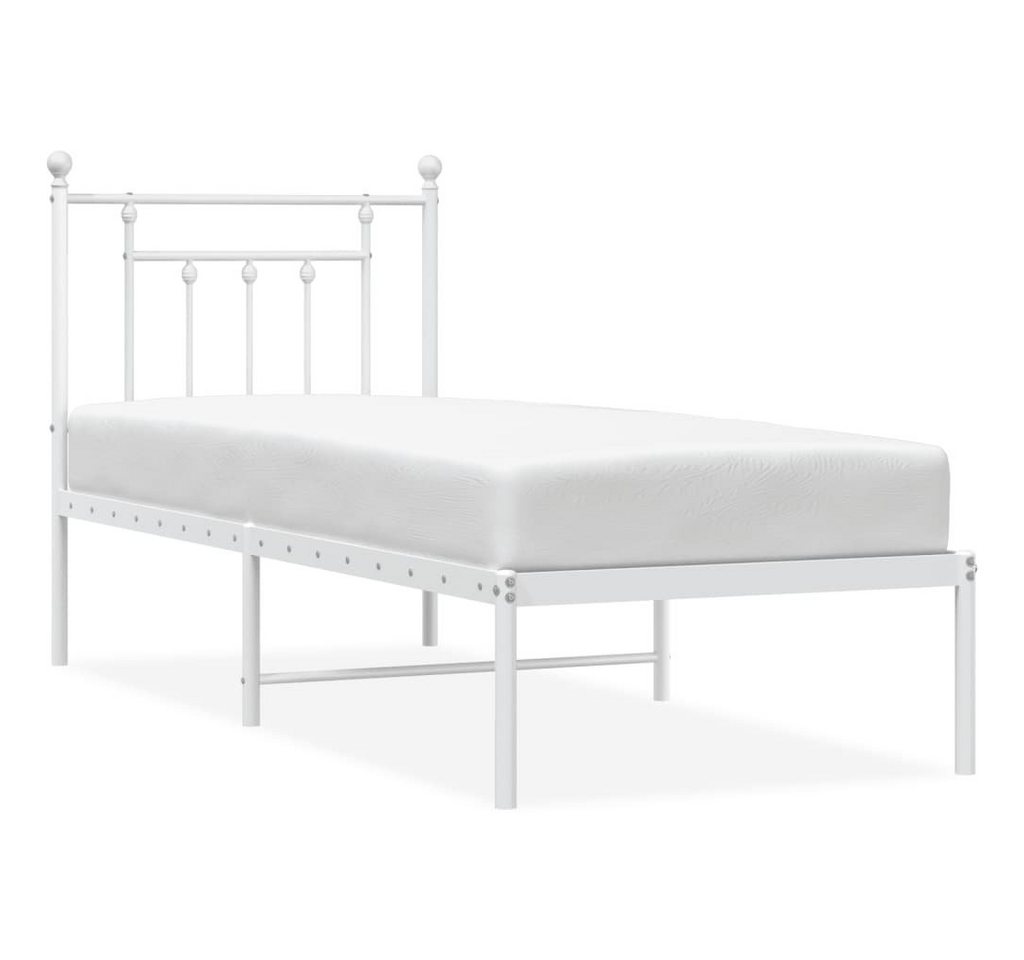 furnicato Bettgestell Metallbett ohne Matratze mit Kopfteil Weiß 75x190 cm furnicato Bettgestell Metallbett ohne Matratze mit Kopfteil Weiß 75x190 cm von furnicato