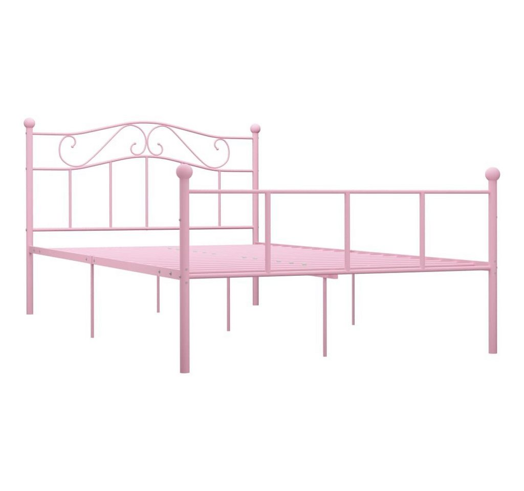 furnicato Bettgestell Rosa Metall 160x200 cm von furnicato