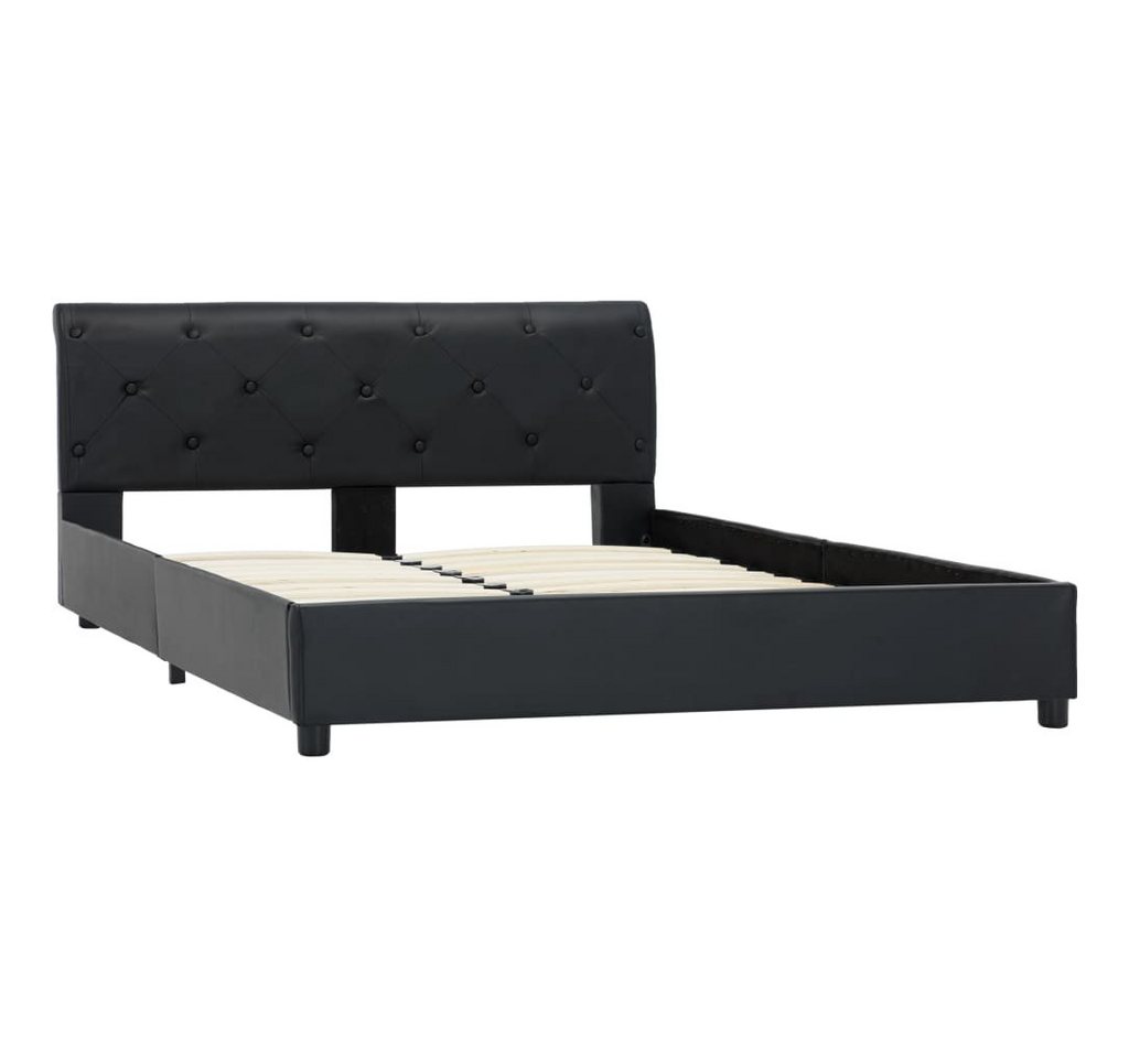 furnicato Bettgestell Schwarz Kunstleder 120 x 200 cm von furnicato