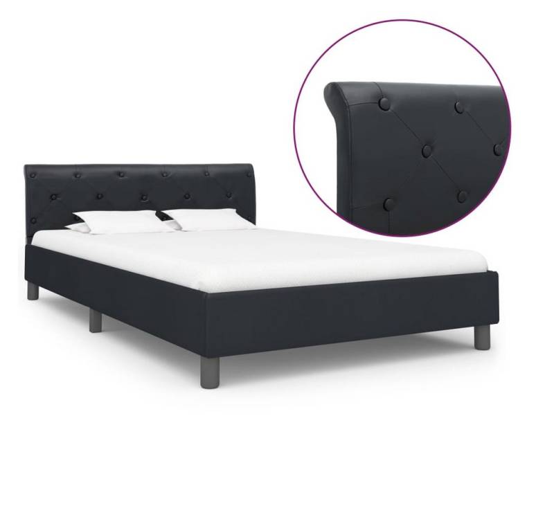 furnicato Bettgestell Schwarz Kunstleder 140 x 200 cm von furnicato