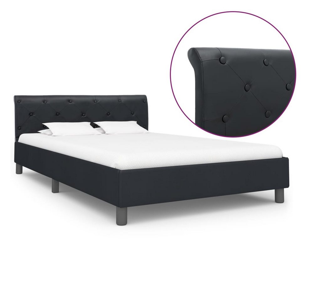 furnicato Bettgestell Schwarz Kunstleder 140 x 200 cm von furnicato