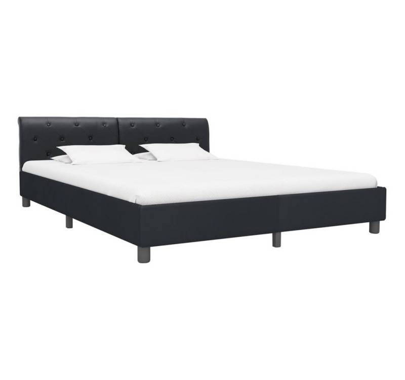 furnicato Bettgestell Schwarz Kunstleder 160 x 200 cm von furnicato