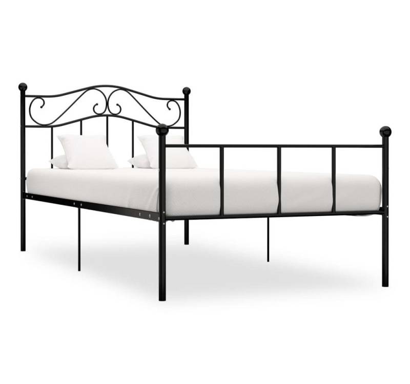 furnicato Bettgestell Schwarz Metall 100 x 200 cm von furnicato