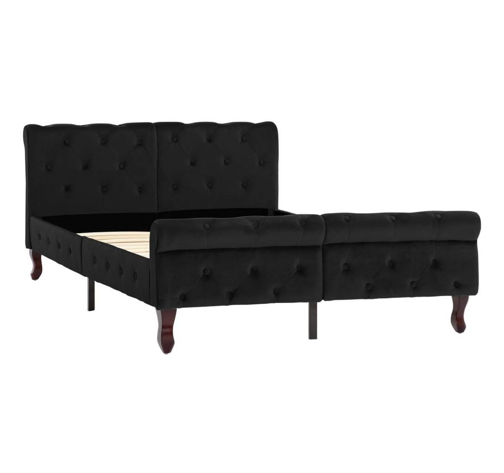 furnicato Bettgestell Schwarz Samt 120 x 200 cm von furnicato
