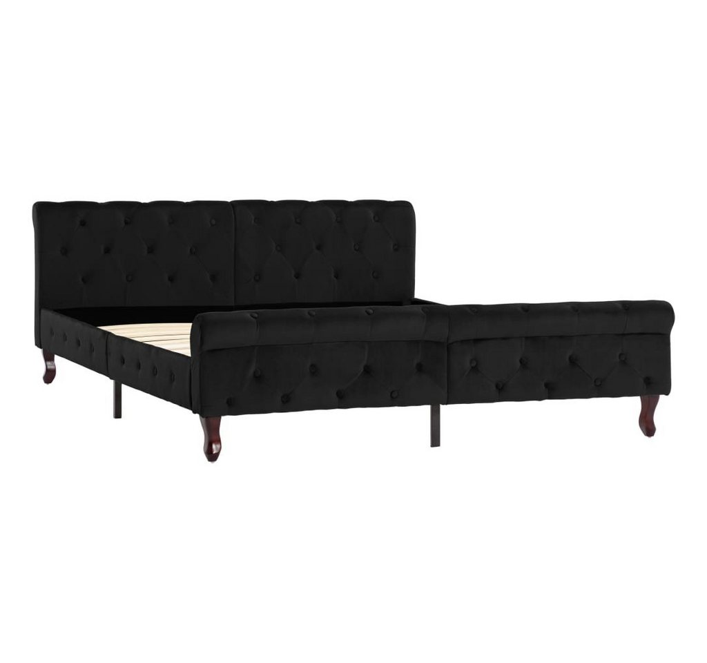 furnicato Bettgestell Schwarz Samt 160 x 200 cm von furnicato