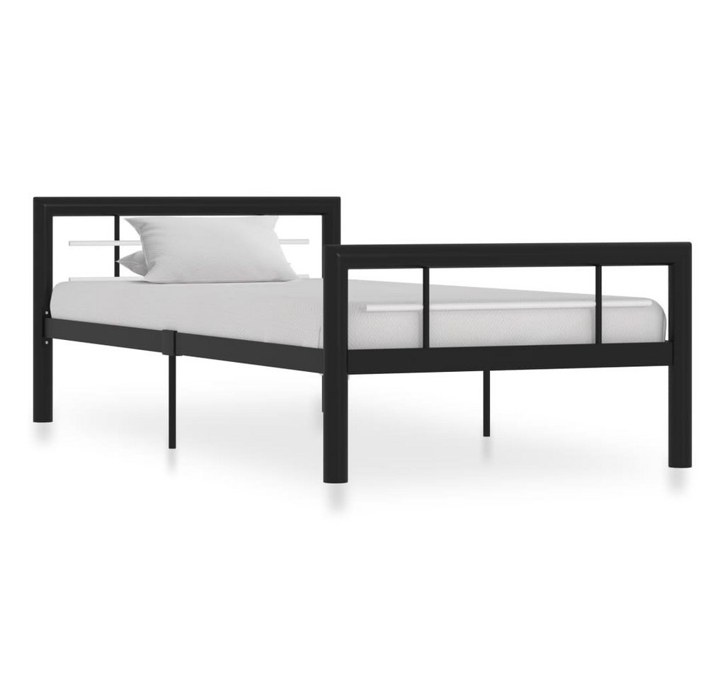 furnicato Bettgestell Schwarz und Weiß Metall 100 x 200 cm von furnicato