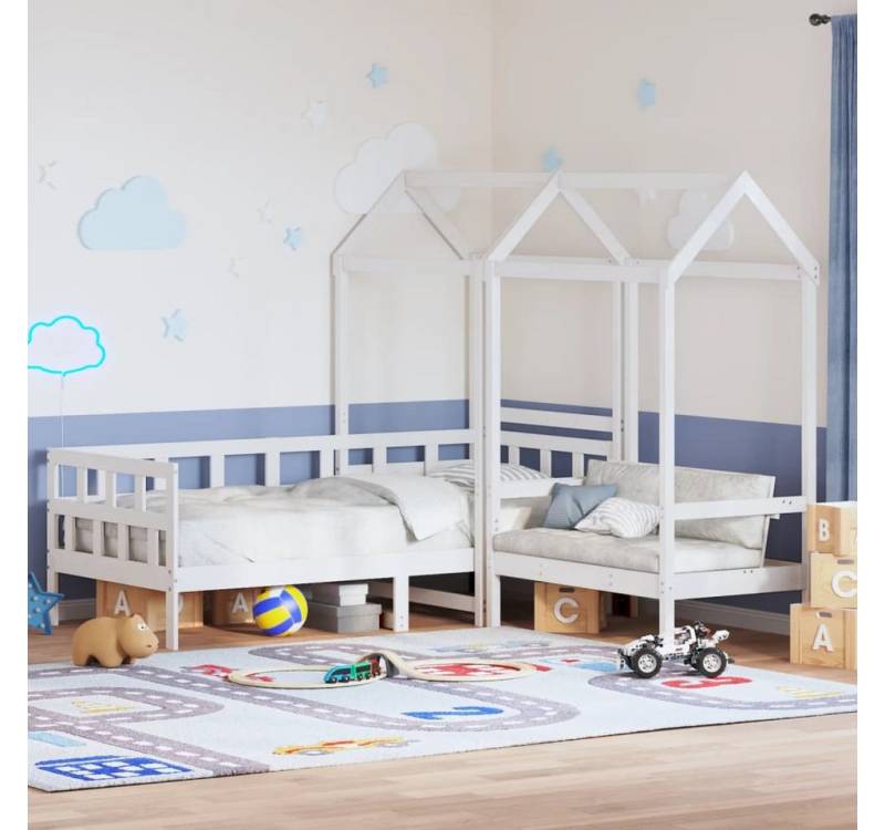 furnicato Bettgestell Tagesbett Set mit Dach Weiß 80x200 cm Massivholz Kiefer furnicato Bettgestell Tagesbett Set mit Dach Weiß 80x200 cm Massivholz Kiefer von furnicato