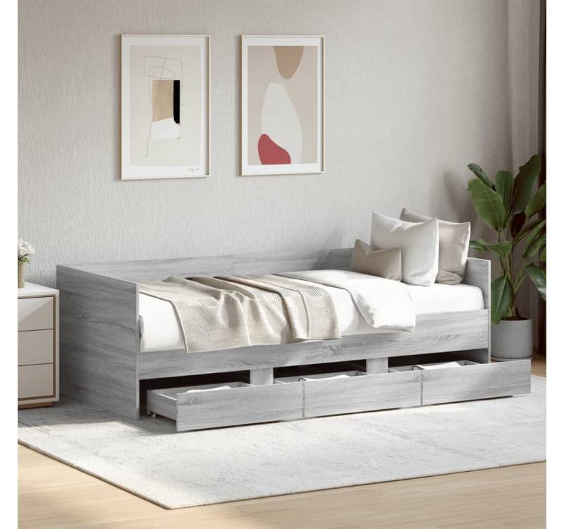furnicato Bettgestell Tagesbett mit Schubladen ohne Matratze Grau Sonoma 100x200 cm von furnicato