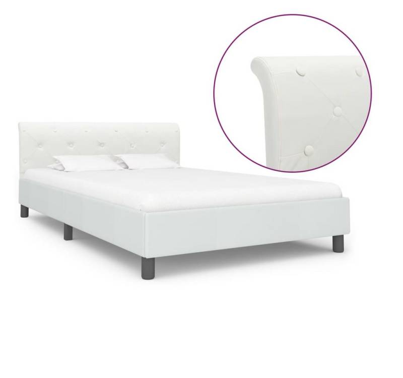 furnicato Bettgestell Weiß Kunstleder 120 x 200 cm furnicato Bettgestell Weiß Kunstleder 120 x 200 cm von furnicato