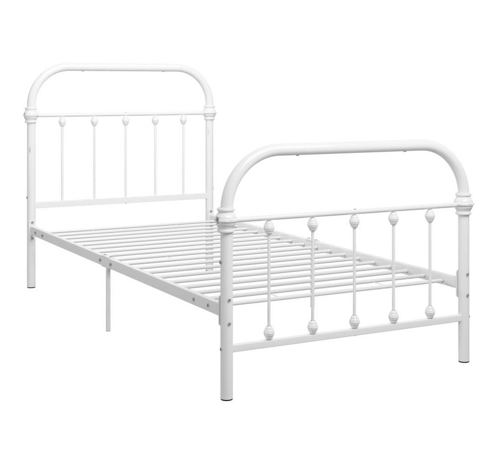 furnicato Bettgestell Weiß Metall 100 × 200 cm von furnicato