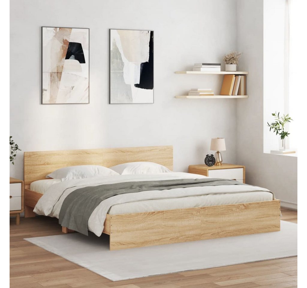 furnicato Bettgestell mit Kopfteil Sonoma-Eiche 180x200 cm furnicato Bettgestell mit Kopfteil Sonoma-Eiche 180x200 cm von furnicato