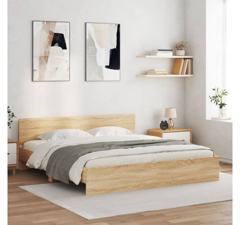furnicato Bettgestell mit Kopfteil Sonoma-Eiche 180x200 cm furnicato Bettgestell mit Kopfteil Sonoma-Eiche 180x200 cm von furnicato