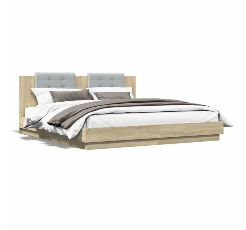 furnicato Bettgestell mit Kopfteil Sonoma-Eiche 200x200 cm Holzwerkstoff furnicato Bettgestell mit Kopfteil Sonoma-Eiche 200x200 cm Holzwerkstoff von furnicato