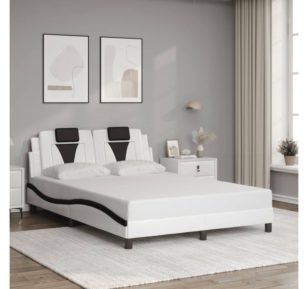 furnicato Bettgestell "Viana" ohne Matratze Weiß und Schwarz 120x200 cm Kunstleder (1-tlg) von furnicato