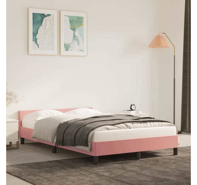 furnicato Bettgestell mit Kopfteil ohne Matratze Rosa 120x200 cm Samt furnicato Bettgestell mit Kopfteil ohne Matratze Rosa 120x200 cm Samt von furnicato