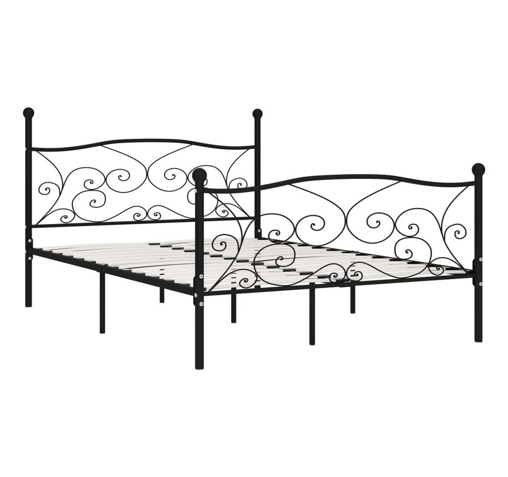 furnicato Bettgestell mit Lattenrost Schwarz Metall 120 x 200 cm von furnicato