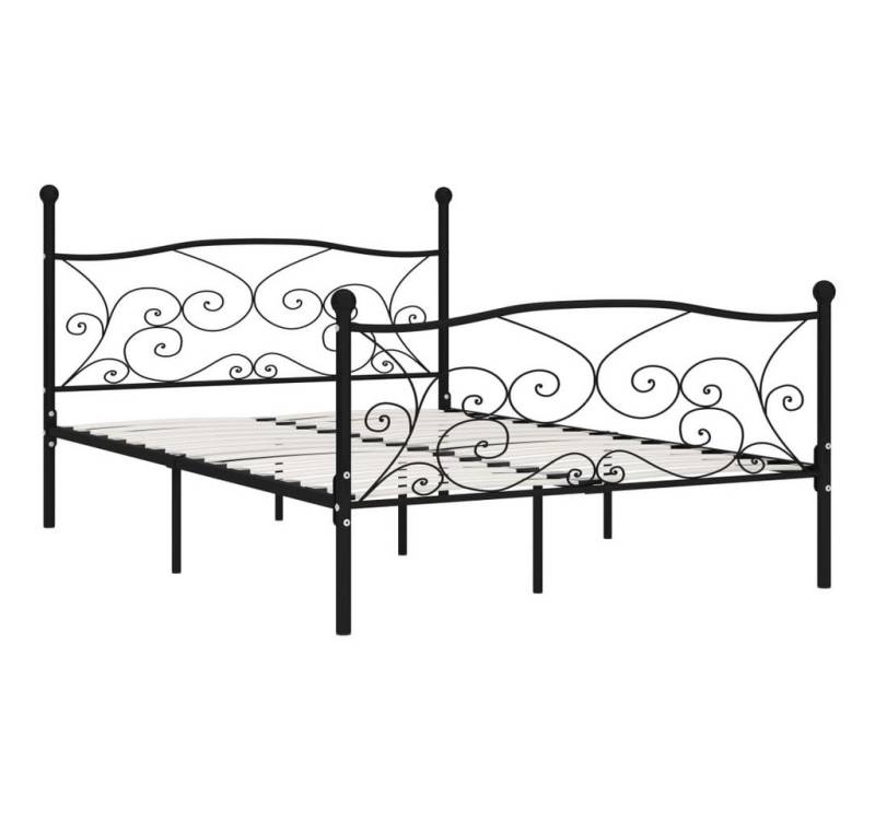 furnicato Bettgestell mit Lattenrost Schwarz Metall 120 x 200 cm von furnicato