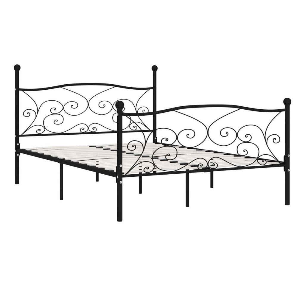 furnicato Bettgestell mit Lattenrost Schwarz Metall 140 x 200 cm (1-tlg) von furnicato