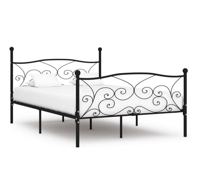 furnicato Bettgestell mit Lattenrost Schwarz Metall 160 x 200 cm von furnicato
