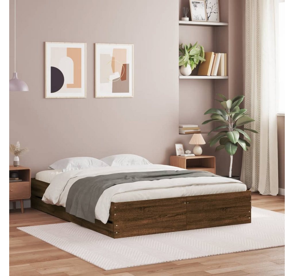 furnicato Bettgestell mit Schubladen Braun Eichen-Optik 120x190 cm furnicato Bettgestell mit Schubladen Braun Eichen-Optik 120x190 cm von furnicato