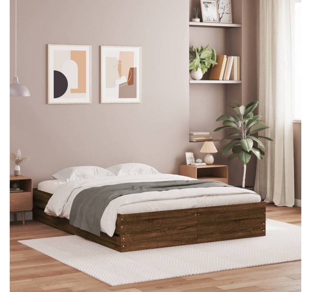 furnicato Bettgestell mit Schubladen Braun Eichen-Optik 140x190 cm furnicato Bettgestell mit Schubladen Braun Eichen-Optik 140x190 cm von furnicato