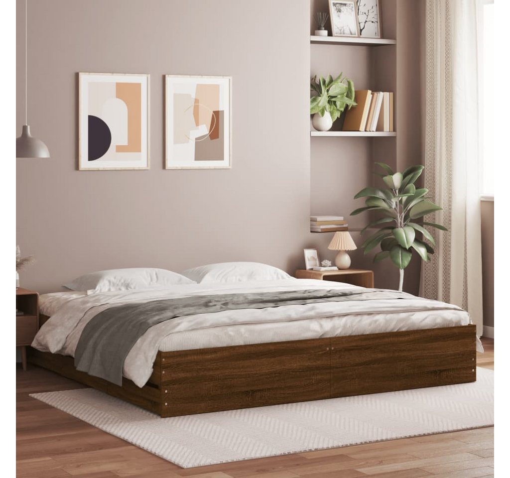 furnicato Bettgestell mit Schubladen Braun Eichen-Optik 200x200 cm furnicato Bettgestell mit Schubladen Braun Eichen-Optik 200x200 cm von furnicato