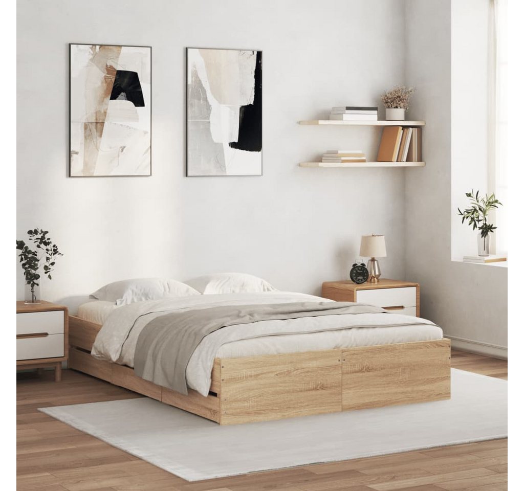 furnicato Bettgestell mit Schubladen Sonoma-Eiche 120x200cm Holzwerkstoff furnicato Bettgestell mit Schubladen Sonoma-Eiche 120x200cm Holzwerkstoff von furnicato