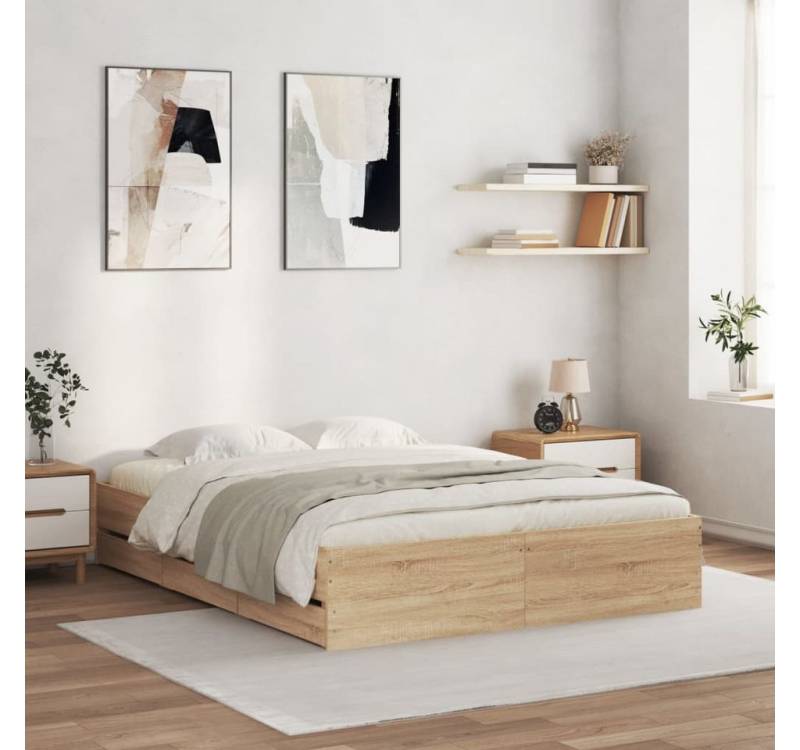 furnicato Bettgestell mit Schubladen Sonoma-Eiche 150x200cm Holzwerkstoff furnicato Bettgestell mit Schubladen Sonoma-Eiche 150x200cm Holzwerkstoff von furnicato