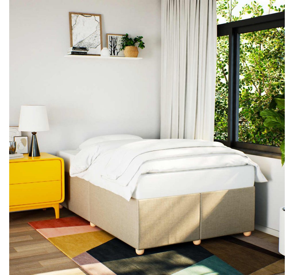 furnicato Bettgestell ohne Matratze Creme 120x200 cm Stoff von furnicato