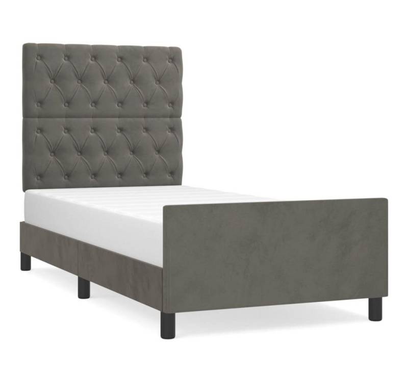 furnicato Bettgestell ohne Matratze Dunkelgrau 80x200 cm Samt von furnicato