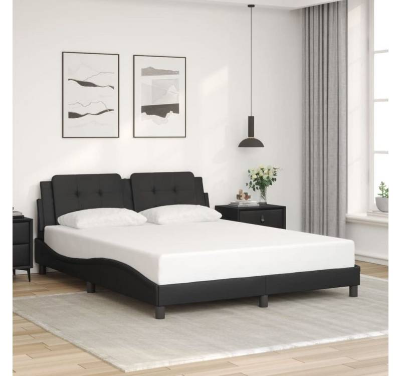 furnicato Bettgestell ohne Matratze "Zadar" Schwarz 160x200 cm Kunstleder von furnicato