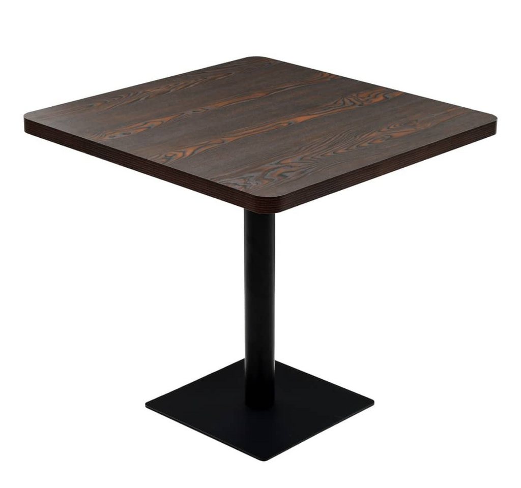 furnicato Bistrotisch MDF und Stahl Quadratisch 80x80x75cm Dunkle Esche (1-St) von furnicato