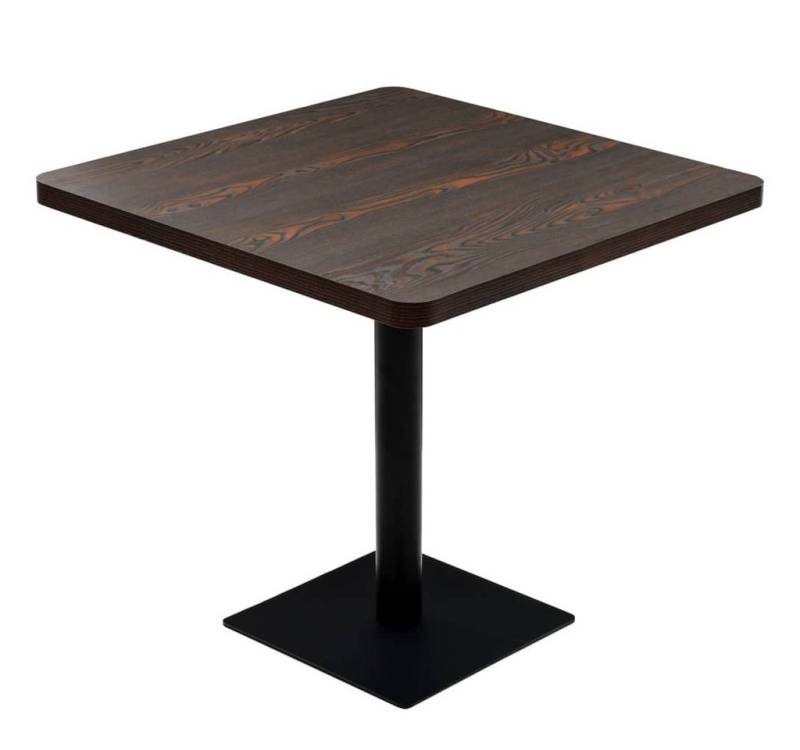 furnicato Bistrotisch MDF und Stahl Quadratisch 80x80x75cm Dunkle Esche (1-St) von furnicato