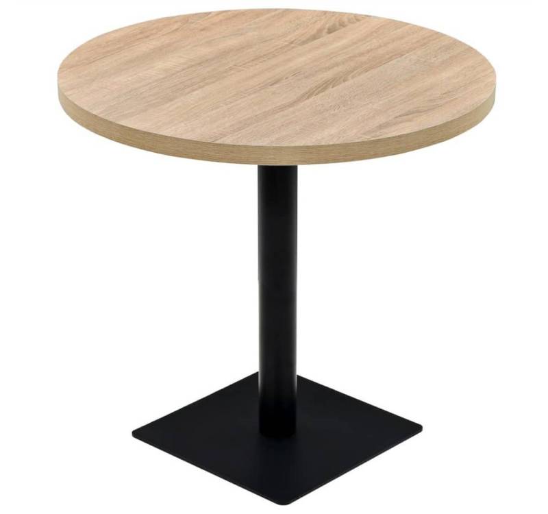 furnicato Bistrotisch MDF und Stahl Rund 80 x 75 cm Eichenoptik (1-St) von furnicato