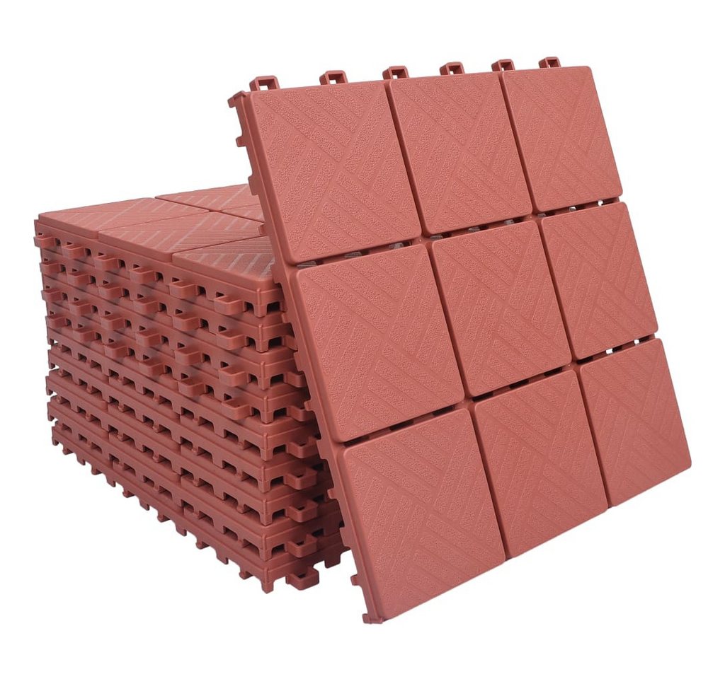 furnicato Bodenfliese Terrassenfliesen 10 Stk. Rot 30 x 30 cm Kunststoff, 30.5x30.5, Rot furnicato Bodenfliese Terrassenfliesen 10 Stk. Rot 30 x 30 cm Kunststoff, 30.5x30.5, Rot von furnicato