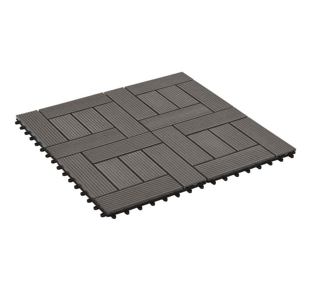 furnicato Bodenfliese Terrassenfliesen 11 Stück WPC 30 x 30 cm 1 qm Dunkelbraun, WPC 30x30, Dunkelbraun von furnicato