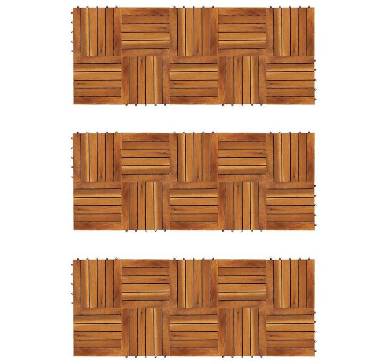 furnicato Bodenfliese Terrassenfliesen 30 Stk. Vertikales Muster 30x30 cm Massivholz, 30x30, Braun furnicato Bodenfliese Terrassenfliesen 30 Stk. Vertikales Muster 30x30 cm Massivholz, 30x30, Braun von furnicato