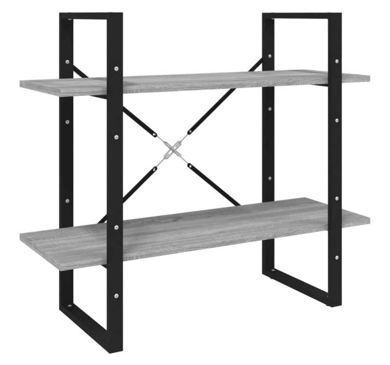 furnicato Bücherregal 2 Fächer Grau Sonoma 80x30x70 cm Holzwerkstoff, 1-tlg. von furnicato