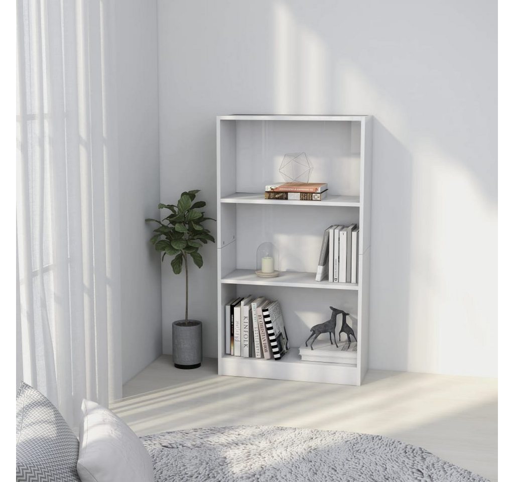 furnicato Bücherregal 3 Fächer Hochglanz-Weiß 60x24x109 cm Holzwerkstoff von furnicato