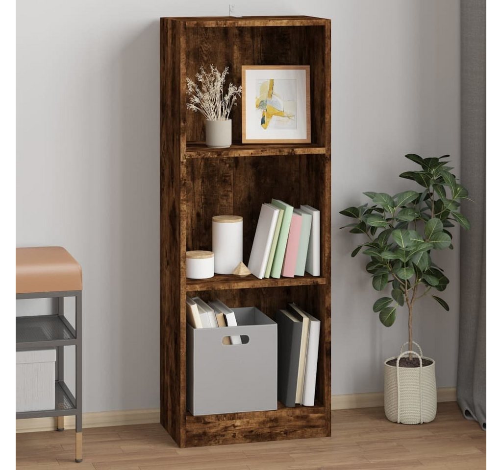 furnicato Bücherregal 3 Fächer Räuchereiche 40x24x109 cm Holzwerkstoff von furnicato