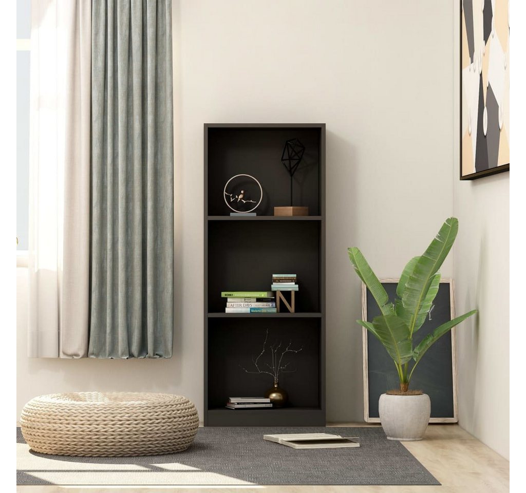 furnicato Bücherregal 3 Fächer Schwarz 40x24x108 cm Holzwerkstoff von furnicato