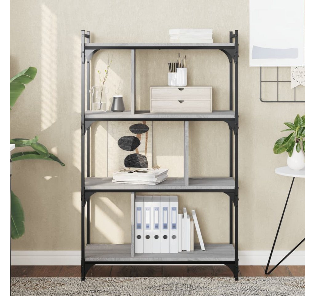 furnicato Bücherregal 4 Böden Grau Sonoma 76x32x123 cm Holzwerkstoff, 1-tlg. von furnicato