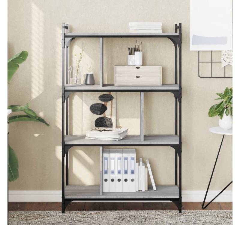 furnicato Bücherregal 4 Böden Grau Sonoma 76x32x123 cm Holzwerkstoff, 1-tlg. von furnicato