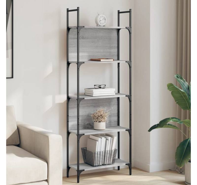 furnicato Bücherregal 5 Böden Grau Sonoma 60,5x24x166,5 cm Holzwerkstoff, 1-tlg. von furnicato