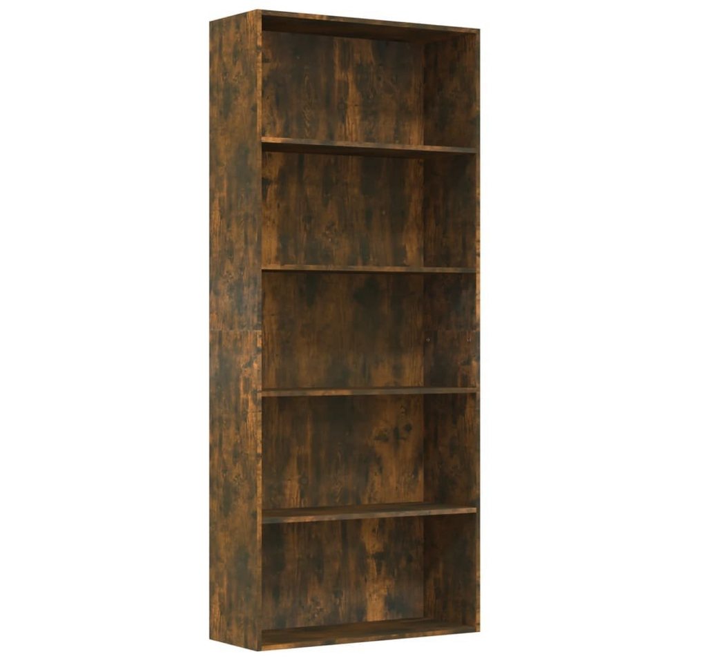 furnicato Bücherregal 5 Fächer Räuchereiche 80x30x189 cm Holzwerkstoff von furnicato