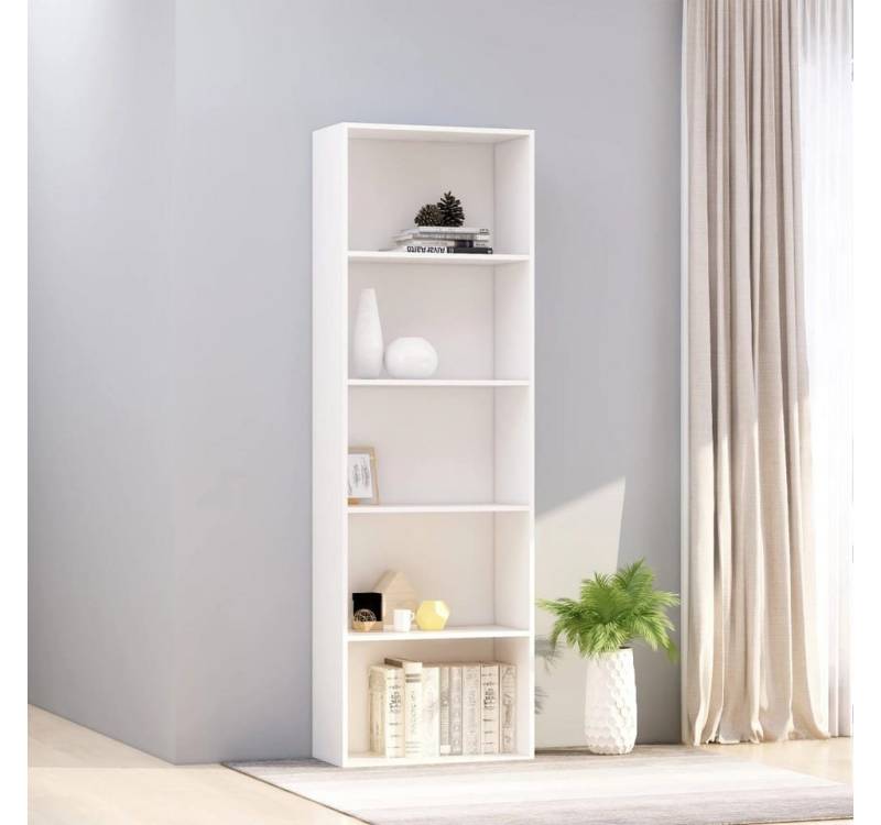 furnicato Bücherregal 5 Fächer Weiß 60x30x189 cm Holzwerkstoff, 1-tlg. von furnicato